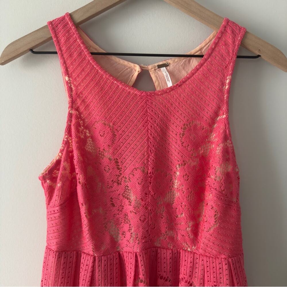 Free People Lace Rocco Dress Dusty Rose Pink cut out Backless mini dress cutout - Picture 6 of 15
